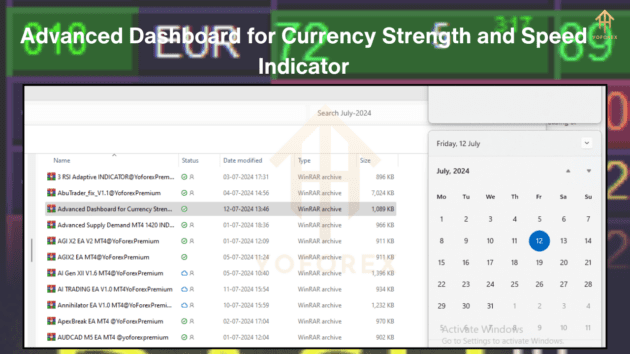 advanced dashboard for currency strength and speed